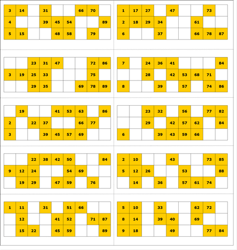 top class bingo code